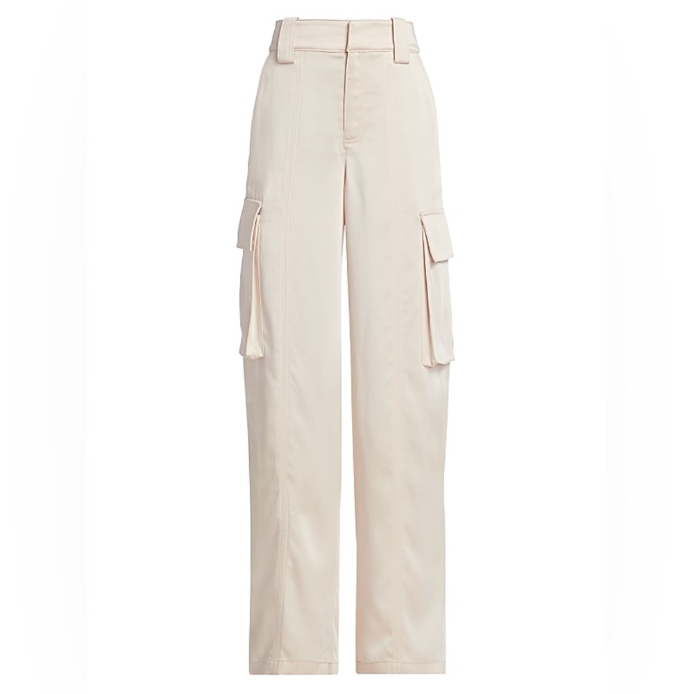 NWT ALC Women's Cream SATIN Cargo Pants